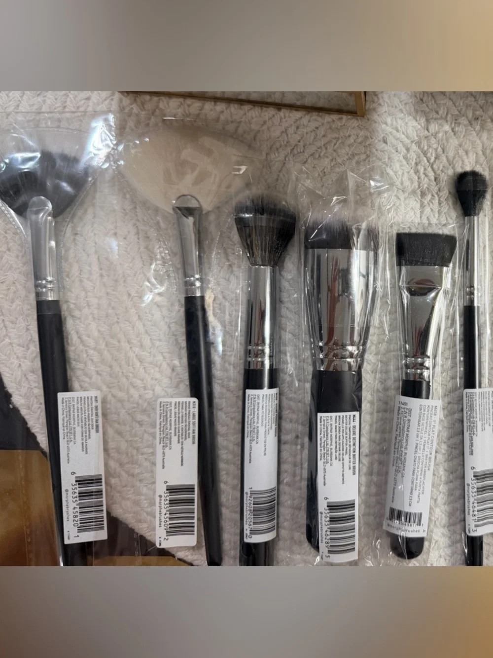 10 Piece Black/Silver Morphe Makeup Brush Set & Lancôme Paris Cosmetic Bag- New✨